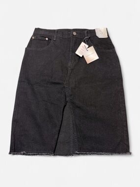 Happily Grey Chic Black Denim Skirt